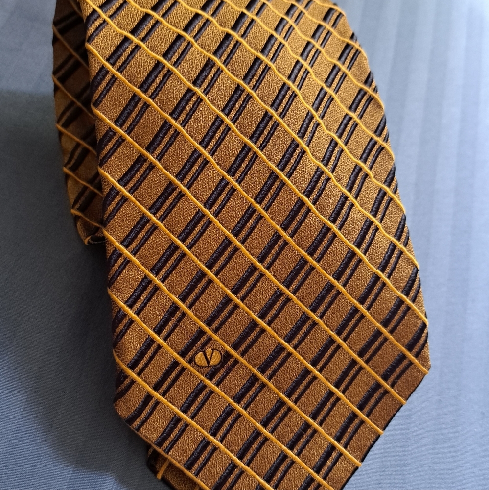 Valentino Neck Tie gold black rare VLTN